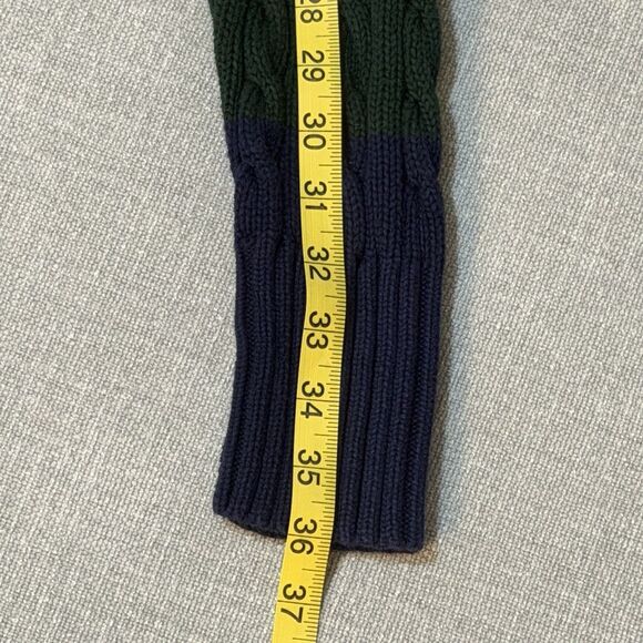 Polo Ralph Lauren Sweater Mens Large Blue Green Cable Knit Crewneck 90's Y2k - Picture 8 of 8